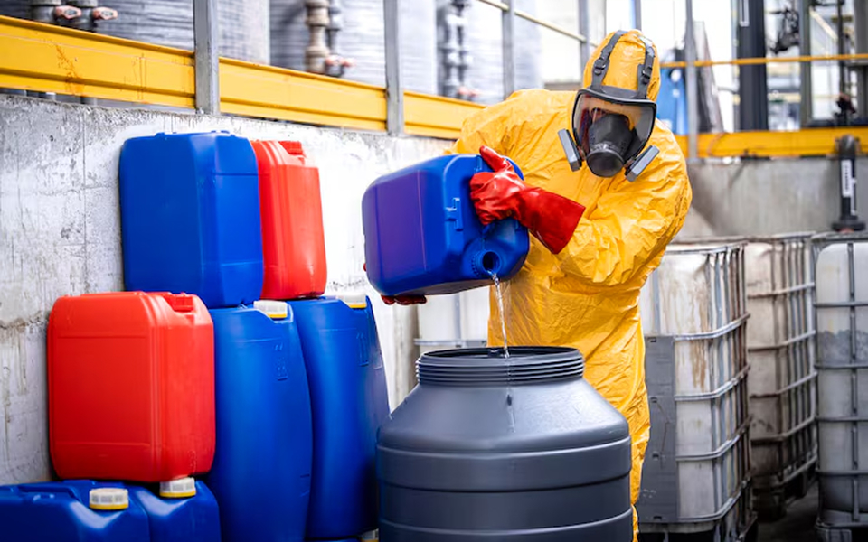 Almacenamiento de productos químicos en talleres mecánico