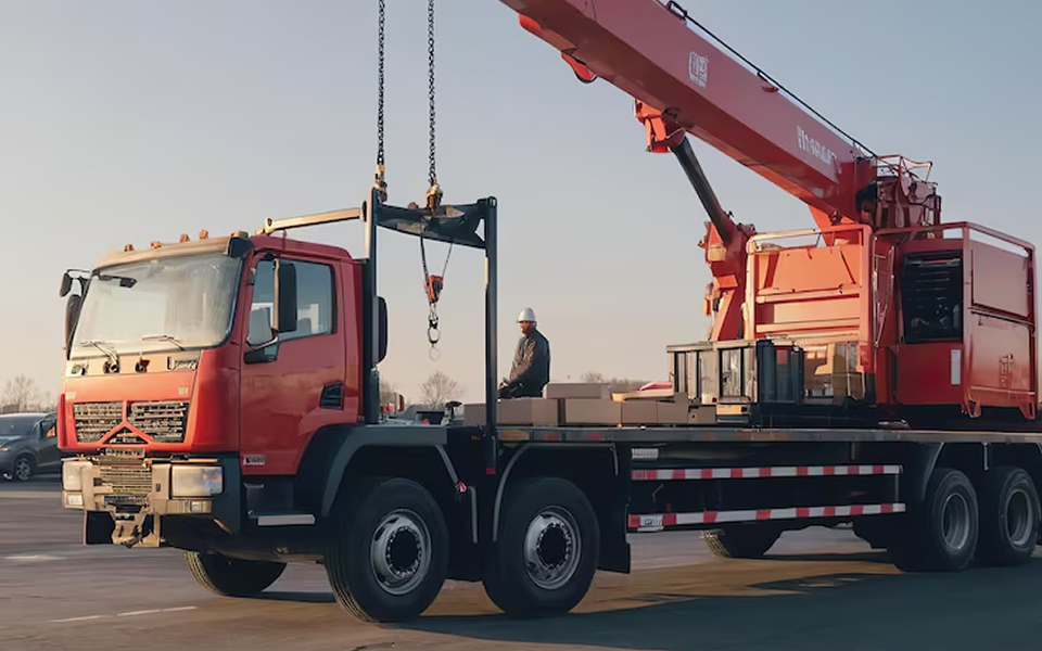 PRL de grúa hidráulica sobre camión